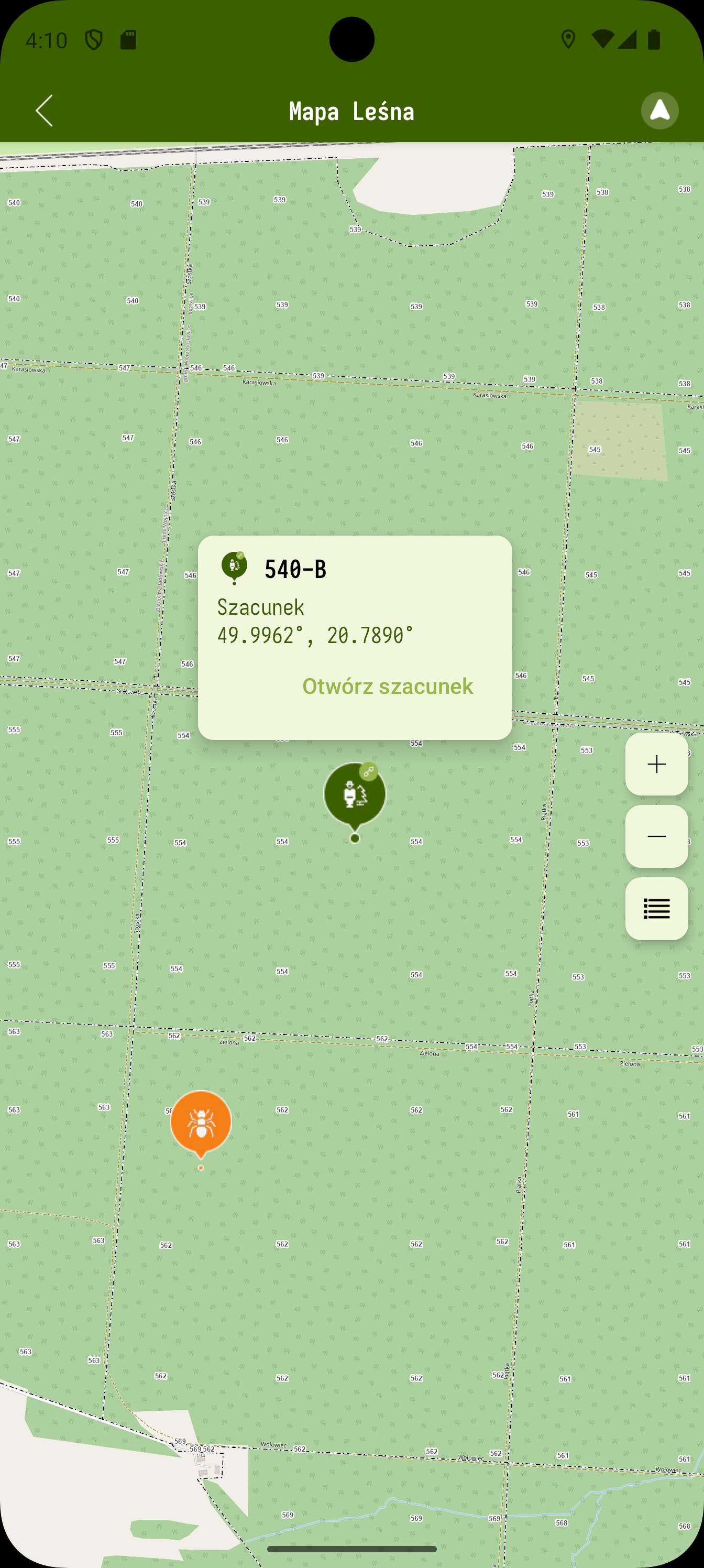 Mapa leśna z GPS