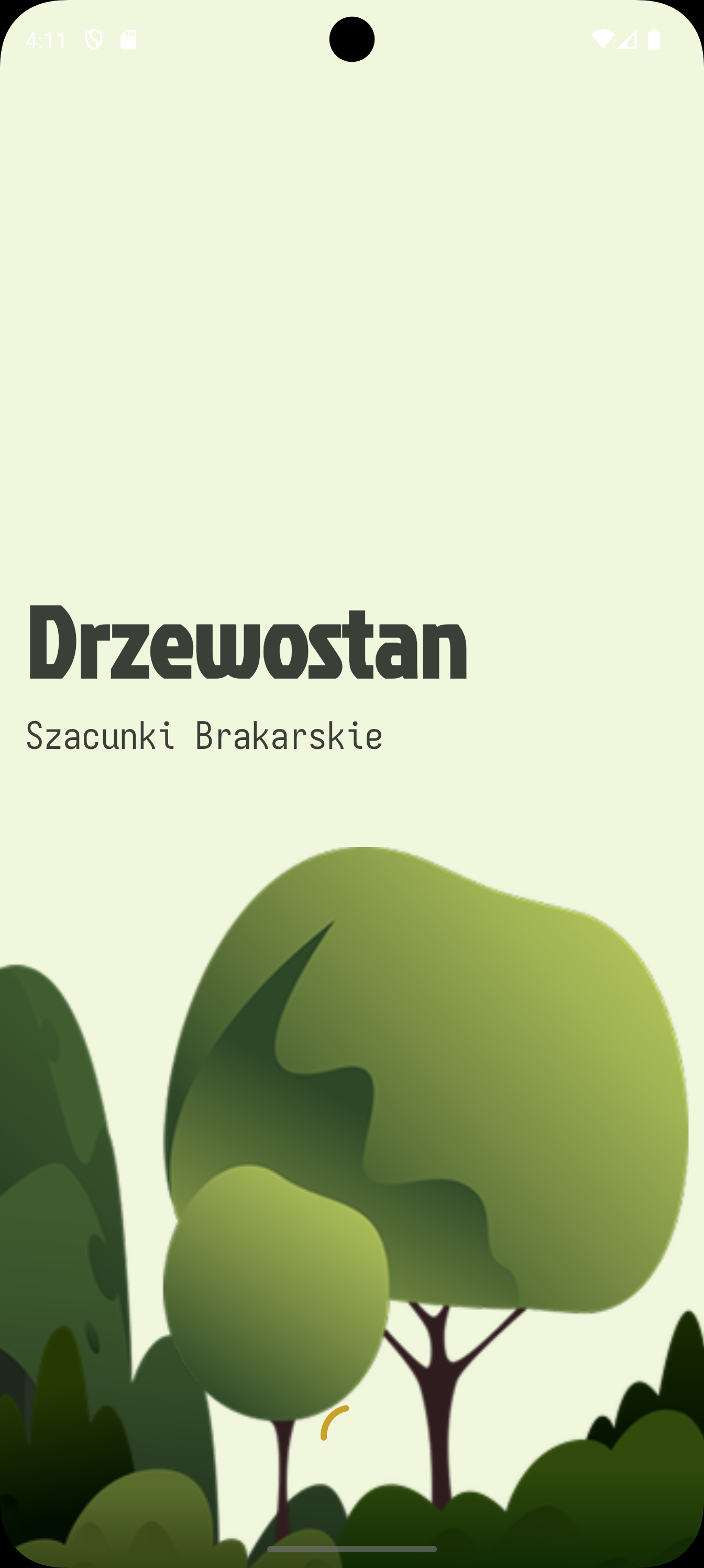 Ekran startowy Drzewostan